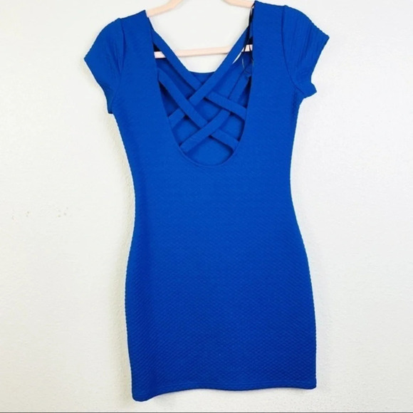 Divided by H&M  Blue Bodycon Dress Size 6 - Picture 4 of 6